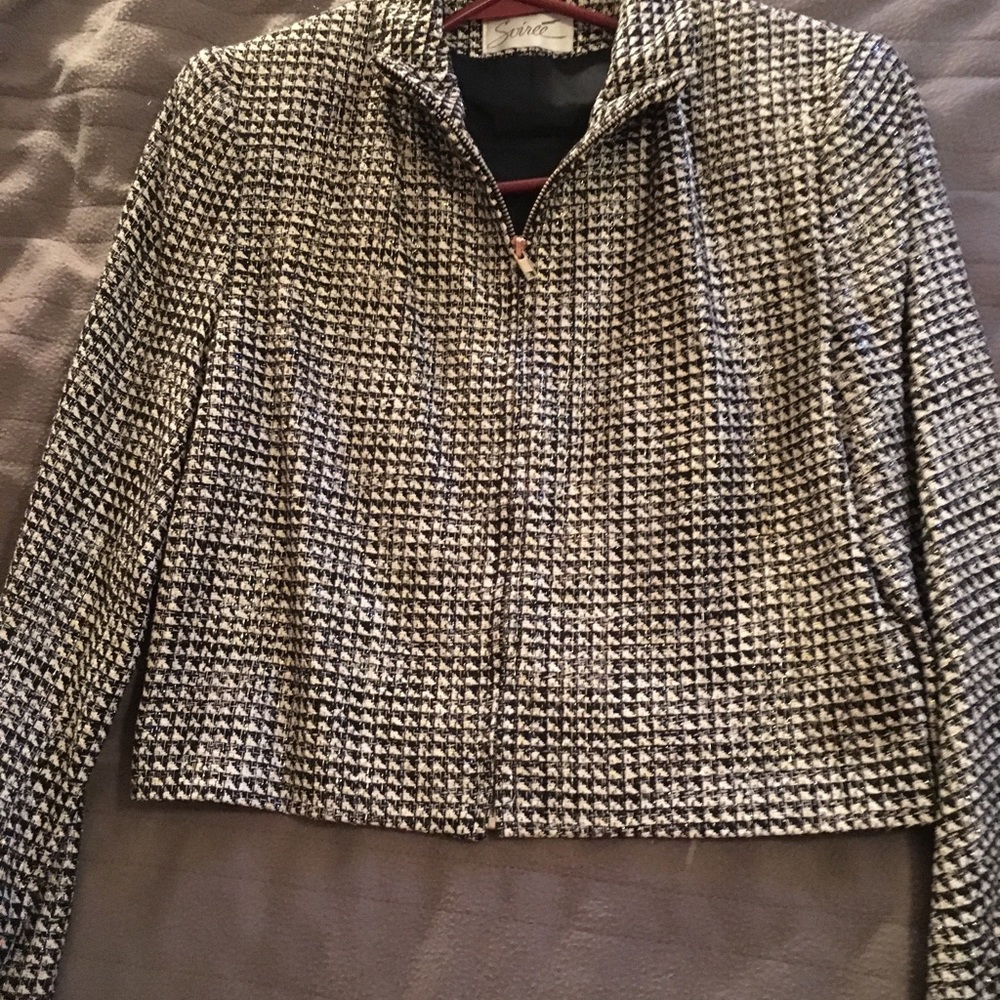 Black and white blazer